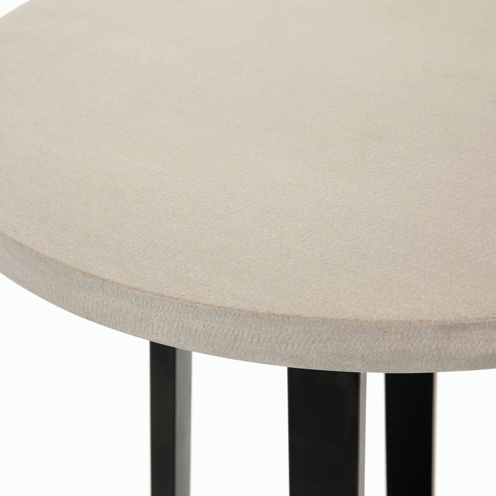 Cyrus Outdoor Counter Table by Four Hands in black, light grey and black, light gray. Made from lavastone composite, iron in a modern style.