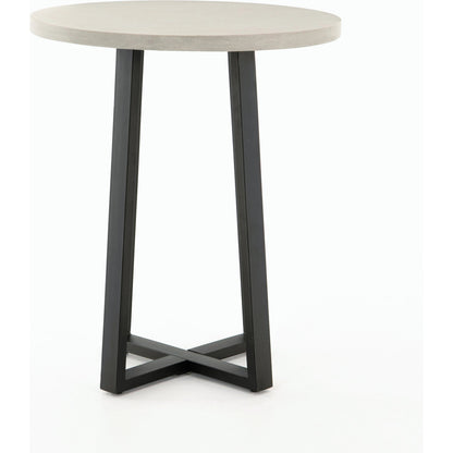 Cyrus Outdoor Counter Table by Four Hands in black, light grey and black, light gray. Made from lavastone composite, iron in a modern style.