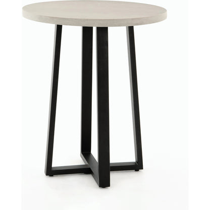 Cyrus Outdoor Counter Table by Four Hands in black, light grey and black, light gray. Made from lavastone composite, iron in a modern style.