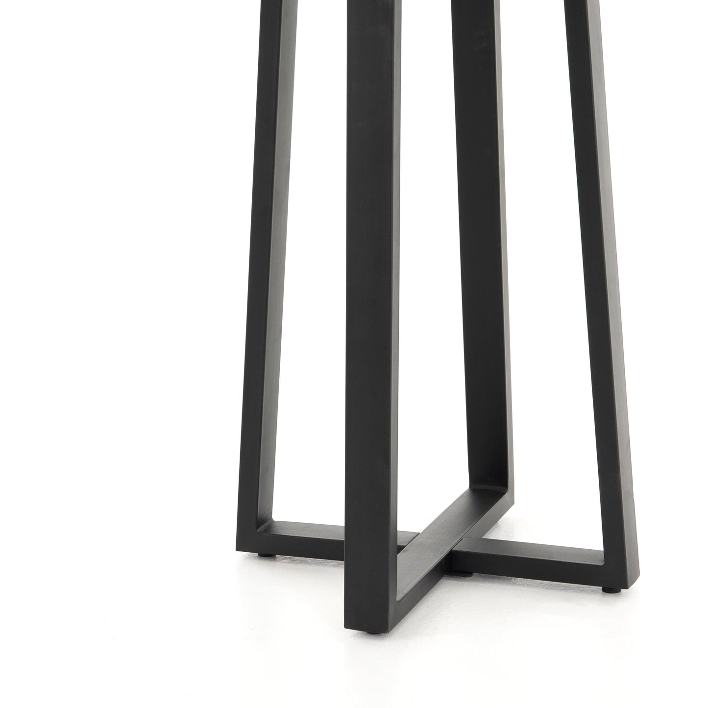 011 SI-1714946 | Closeup | Cyrus Outdoor Counter Table by Four Hands in black, light grey and black, light gray. Made from lavastone composite, iron in a modern style.