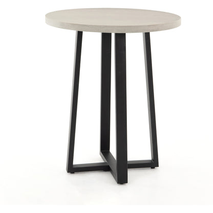 Cyrus Outdoor Counter Table by Four Hands in black, light grey and black, light gray. Made from lavastone composite, iron in a modern style.