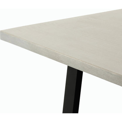 Cyrus Outdoor Dining Table by Four Hands in black, light gray. Made from lavastone composite, iron in a modern style.