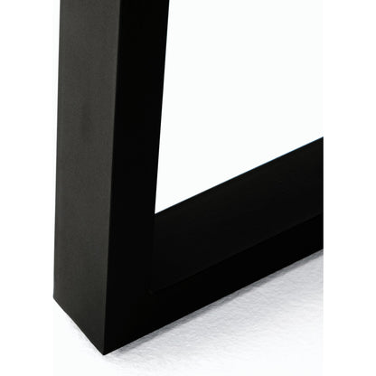 Cyrus Outdoor Dining Table by Four Hands in black, light gray. Made from lavastone composite, iron in a modern style.