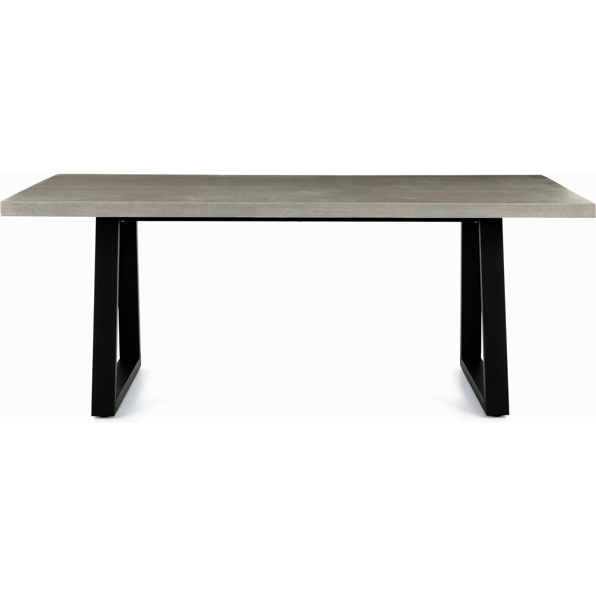 Cyrus Outdoor Dining Table by Four Hands in black, light gray. Made from lavastone composite, iron in a modern style.