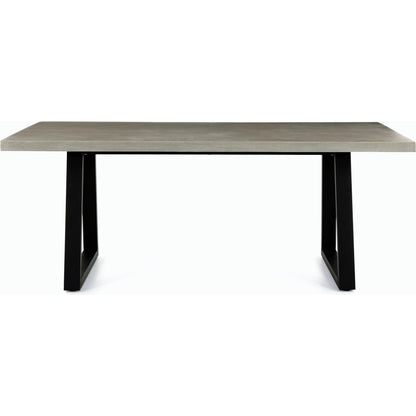 Cyrus Outdoor Dining Table by Four Hands in black, light gray. Made from lavastone composite, iron in a modern style.