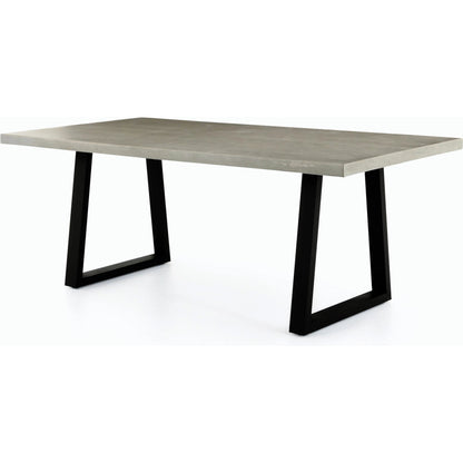 Cyrus Outdoor Dining Table by Four Hands in black, light gray. Made from lavastone composite, iron in a modern style.