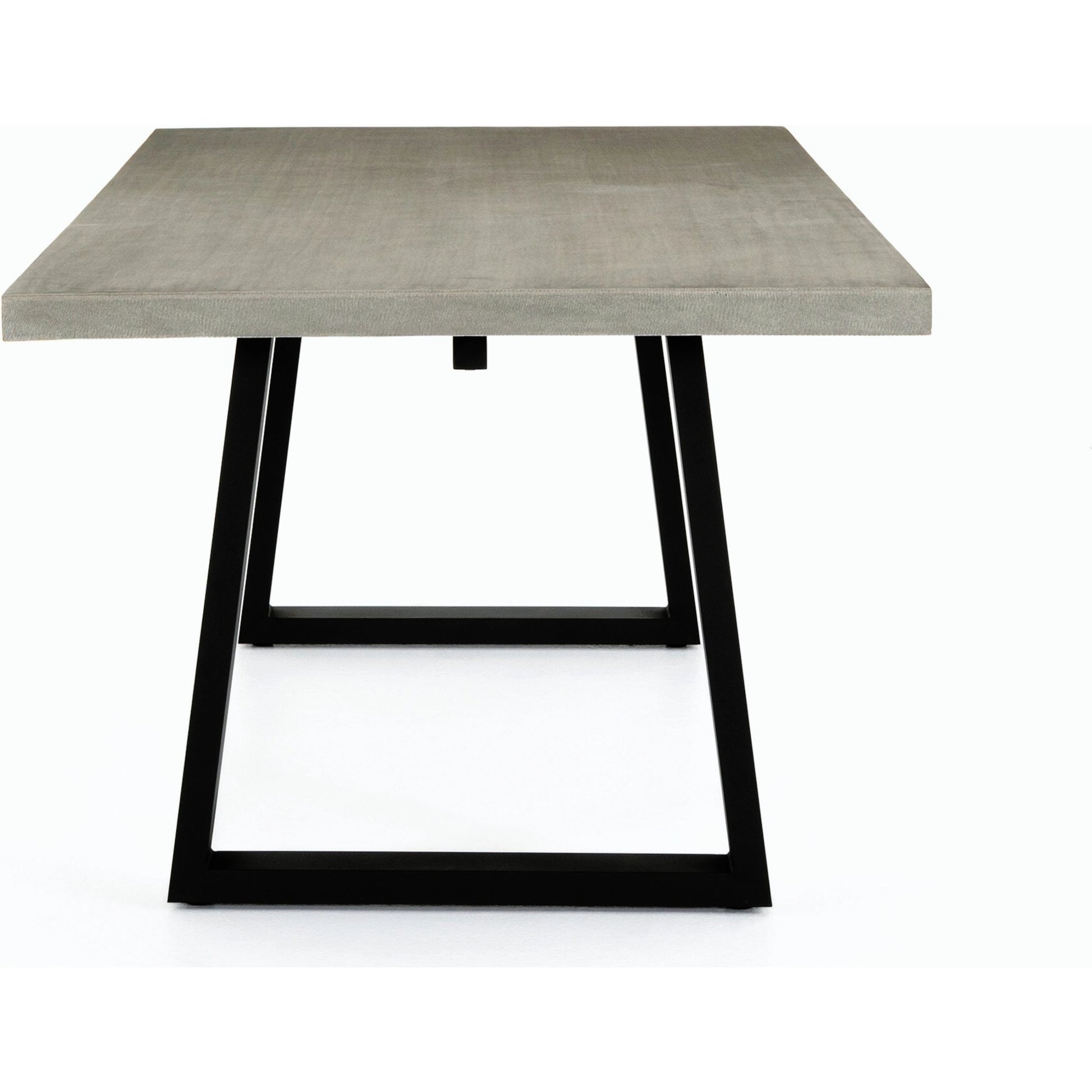 Cyrus Outdoor Dining Table by Four Hands in black, light gray. Made from lavastone composite, iron in a modern style.