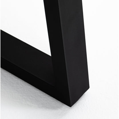 Cyrus Outdoor Dining Table by Four Hands in black, light gray. Made from lavastone composite, iron in a modern style.