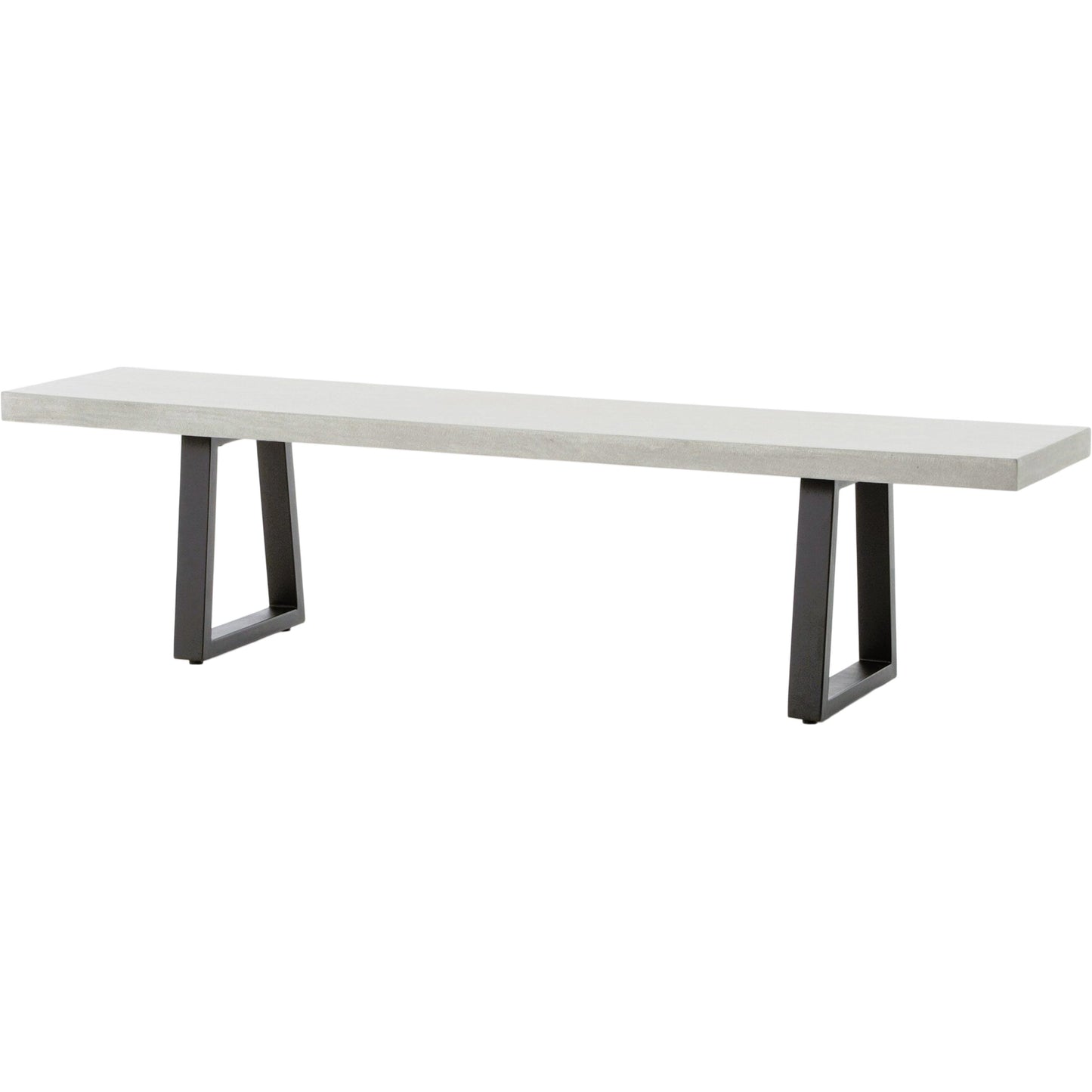 023 SR-368966 | Primary Silo | Cyrus Dining Bench by Four Hands in black and grey. Made from lavastone composite, iron in a modern style.