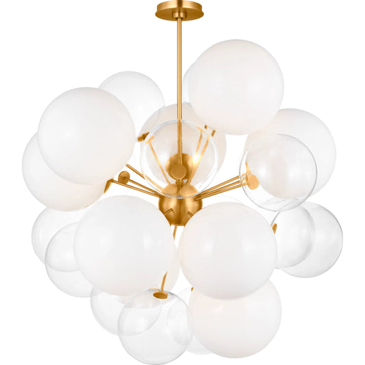 001 SI-2237771 | Primary Silo | Aria Large Chandelier by Visual Comfort & Co. in burnished brass. Made from steel in a unique style.