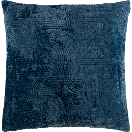 Velvet Deco Pillow - 31890 by Surya in dark blue. Made from 100% rayon in a modern style.