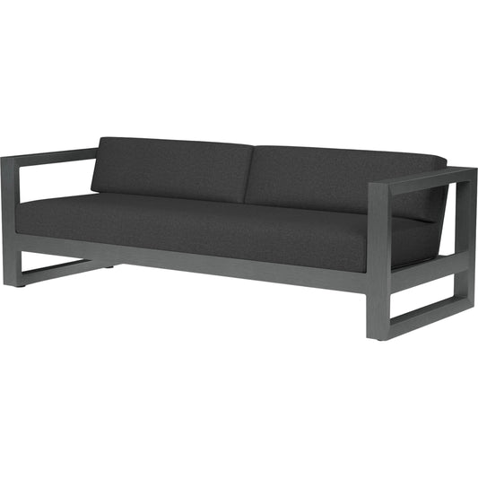 Redondo Outdoor Sofa by Sunset West in grays. Made from aluminum in a modern style.