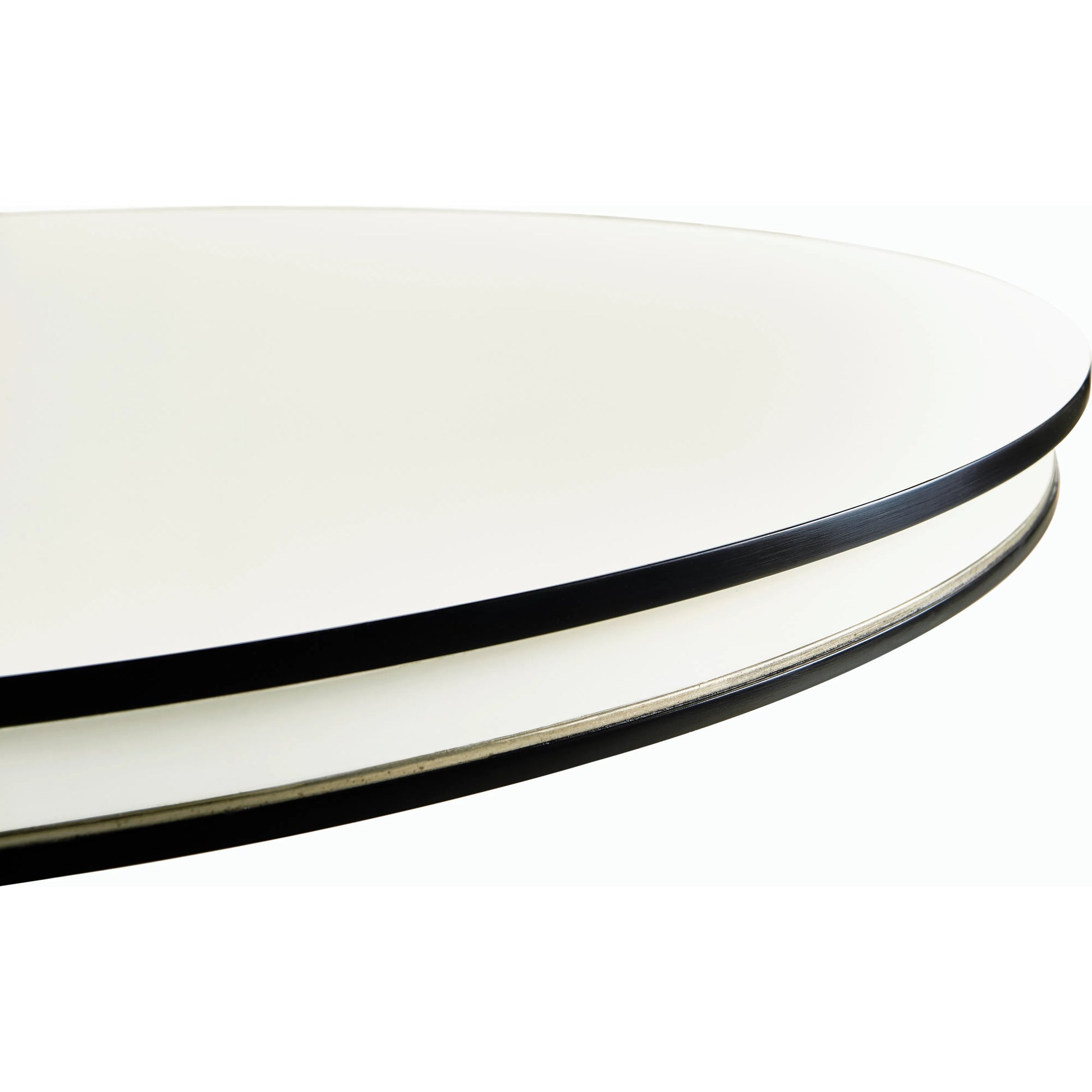 Reimagined Dipole Biedermeier Dining Table by Jonathan Charles in lacquered black. Made from acacia in a modern style.