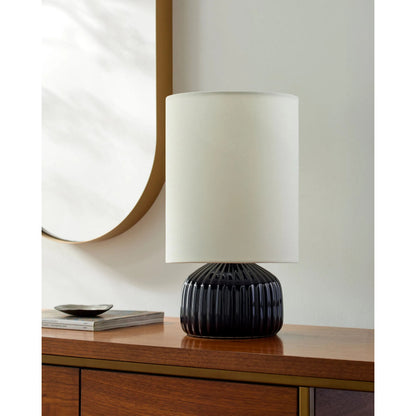 Vadso Accent Linen Shade Table Lamp by Livabliss in glazed. Made from ceramic, linen in a modern style.