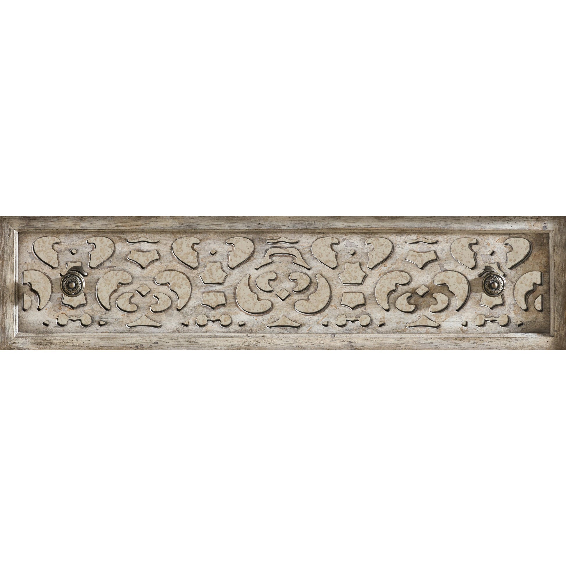 Chatelet Fretwork Nightstand by Hooker Furniture. Made from pecan veneer, resin, wallpaper, solid-wood edge top in a traditional style.