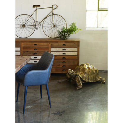 Bent Dining Table by Moe's Home Collection in brown. Made from solid acacia, iron base in a modern style.