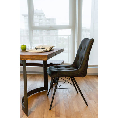 Bent Dining Table by Moe's Home Collection in brown. Made from solid acacia, iron base in a modern style.