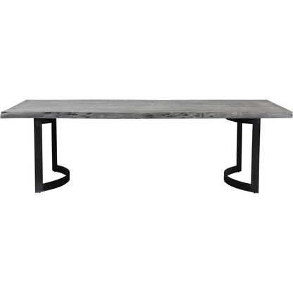 Bent Dining Table by Moe's Home Collection in brown. Made from solid acacia, iron base in a modern style.