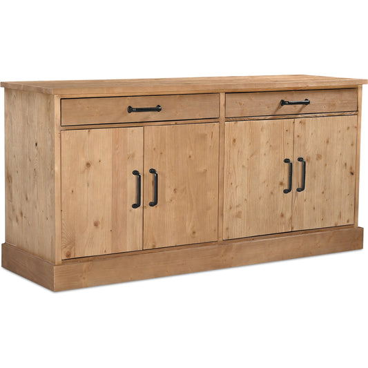 Tade 2 Drawer Sideboard Honey Pine by Moe's Home Collection in honey pine. Made from solid pinewood, mdf back in a unique style.