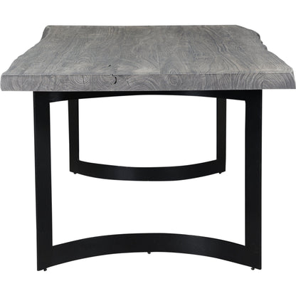 Bent Dining Table by Moe's Home Collection in brown. Made from solid acacia, iron base in a modern style.