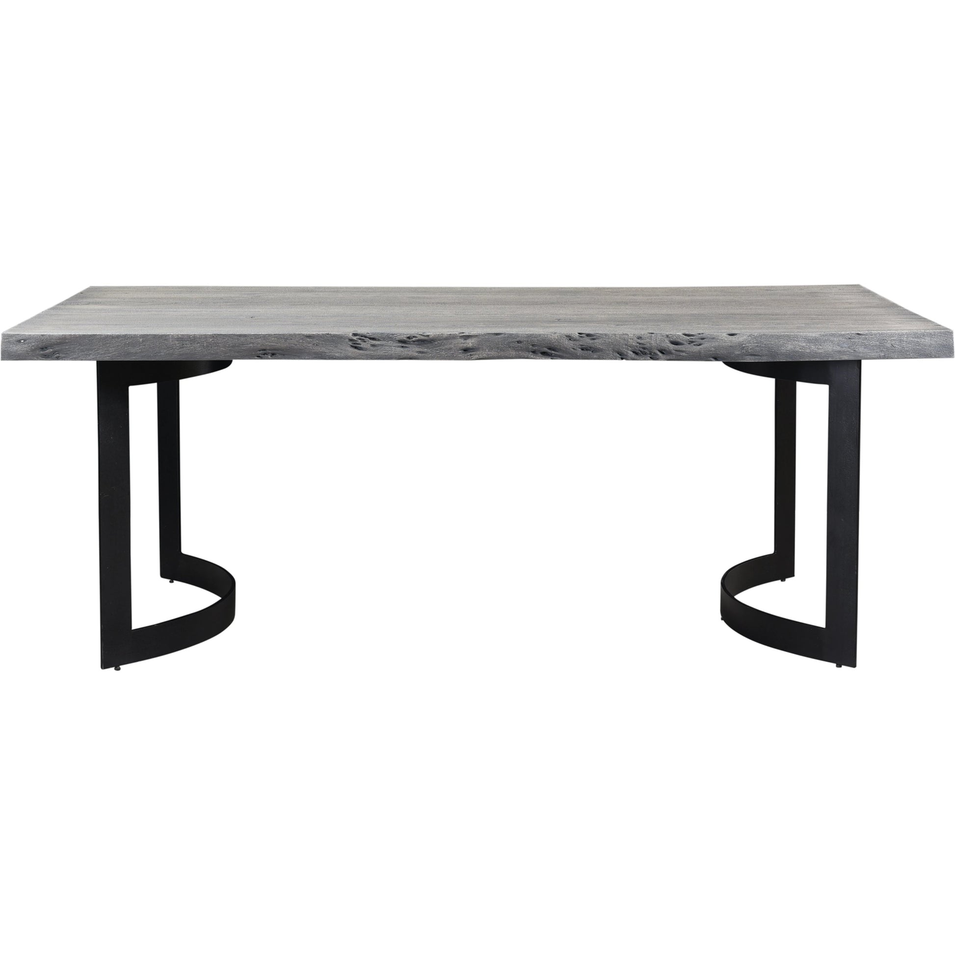 Bent Dining Table by Moe's Home Collection in brown. Made from solid acacia, iron base in a modern style.