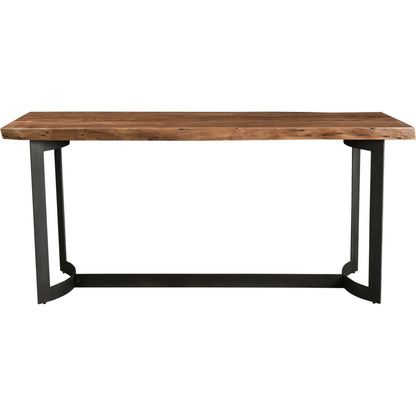 Bent Counter Table by Moe's Home Collection in brown. Made from solid acacia, iron base in a modern style.