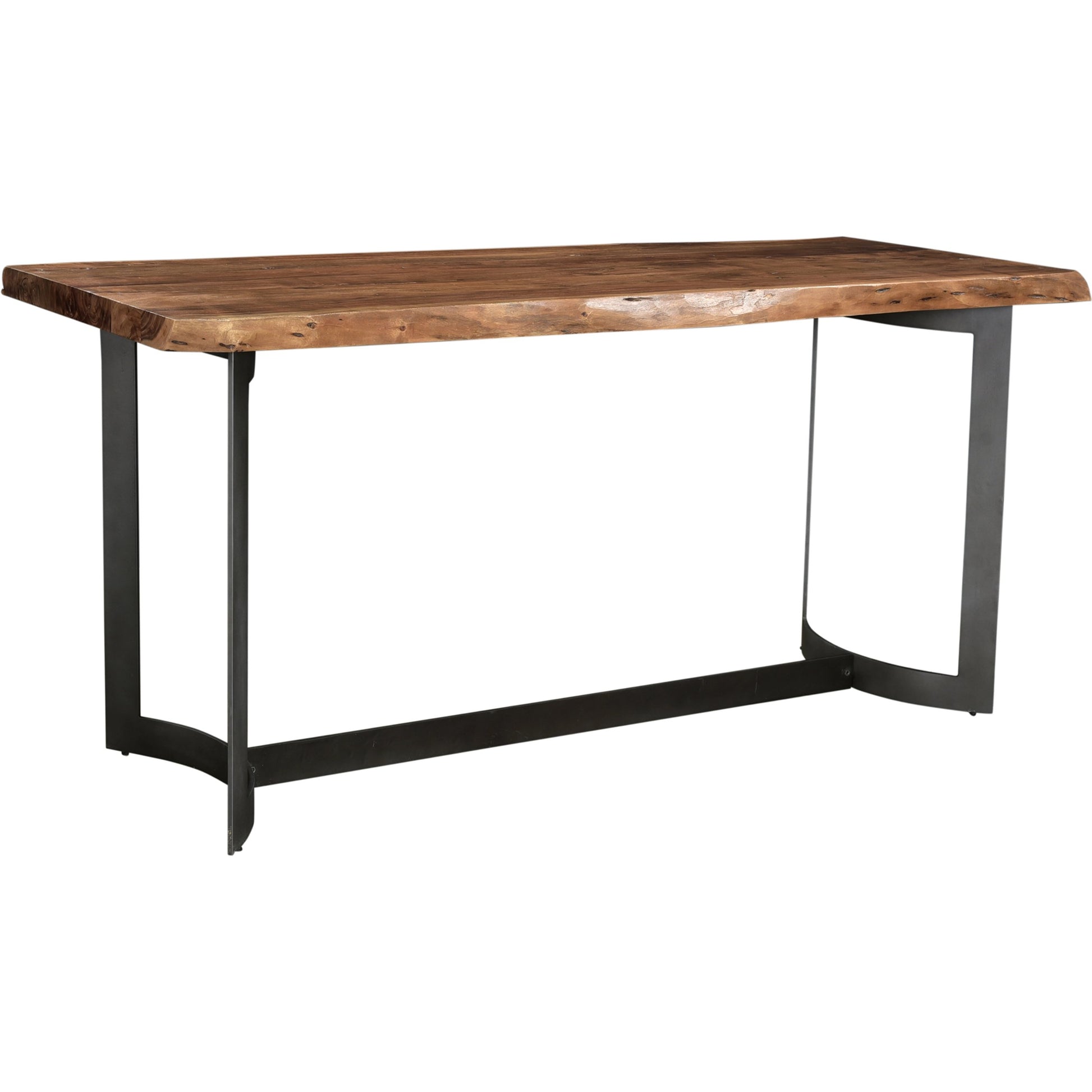 Bent Counter Table by Moe's Home Collection in brown. Made from solid acacia, iron base in a modern style.