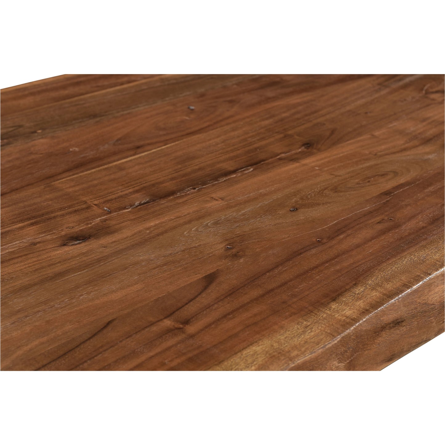 006 SI-2121869 | Closeup | Bent Counter Table by Moe's Home Collection in brown. Made from solid acacia, iron base in a modern style.