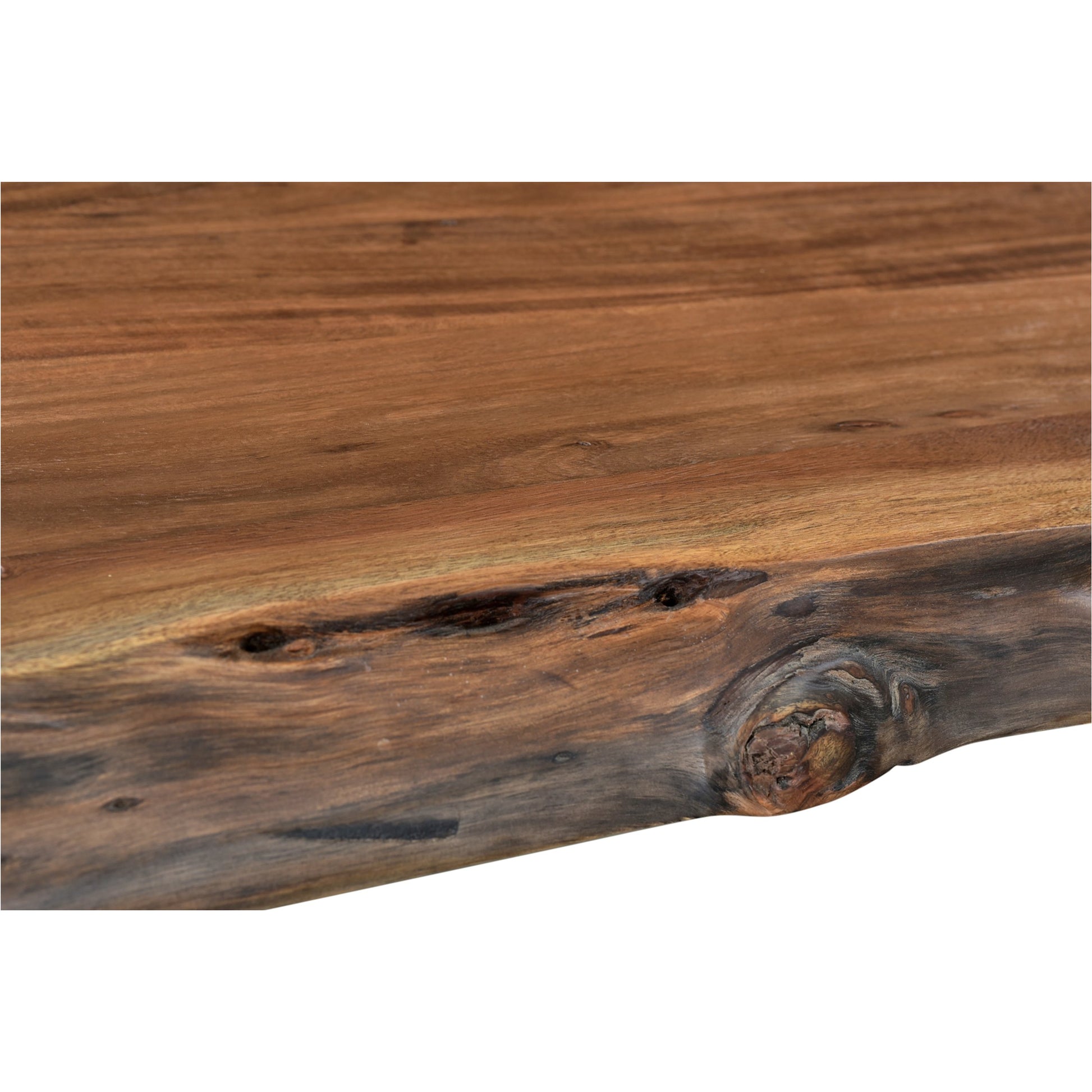 Bent Console Table by Moe's Home Collection in brown. Made from solid acacia, iron base in a modern style.