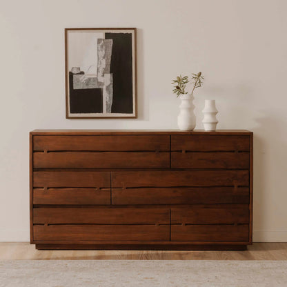 Madagascar Dresser by Moe's Home Collection in brown. Made from solid acacia wood in a eclectic & global style.