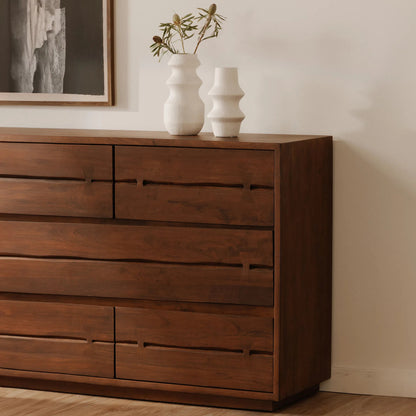 Madagascar Dresser by Moe's Home Collection in brown. Made from solid acacia wood in a eclectic & global style.