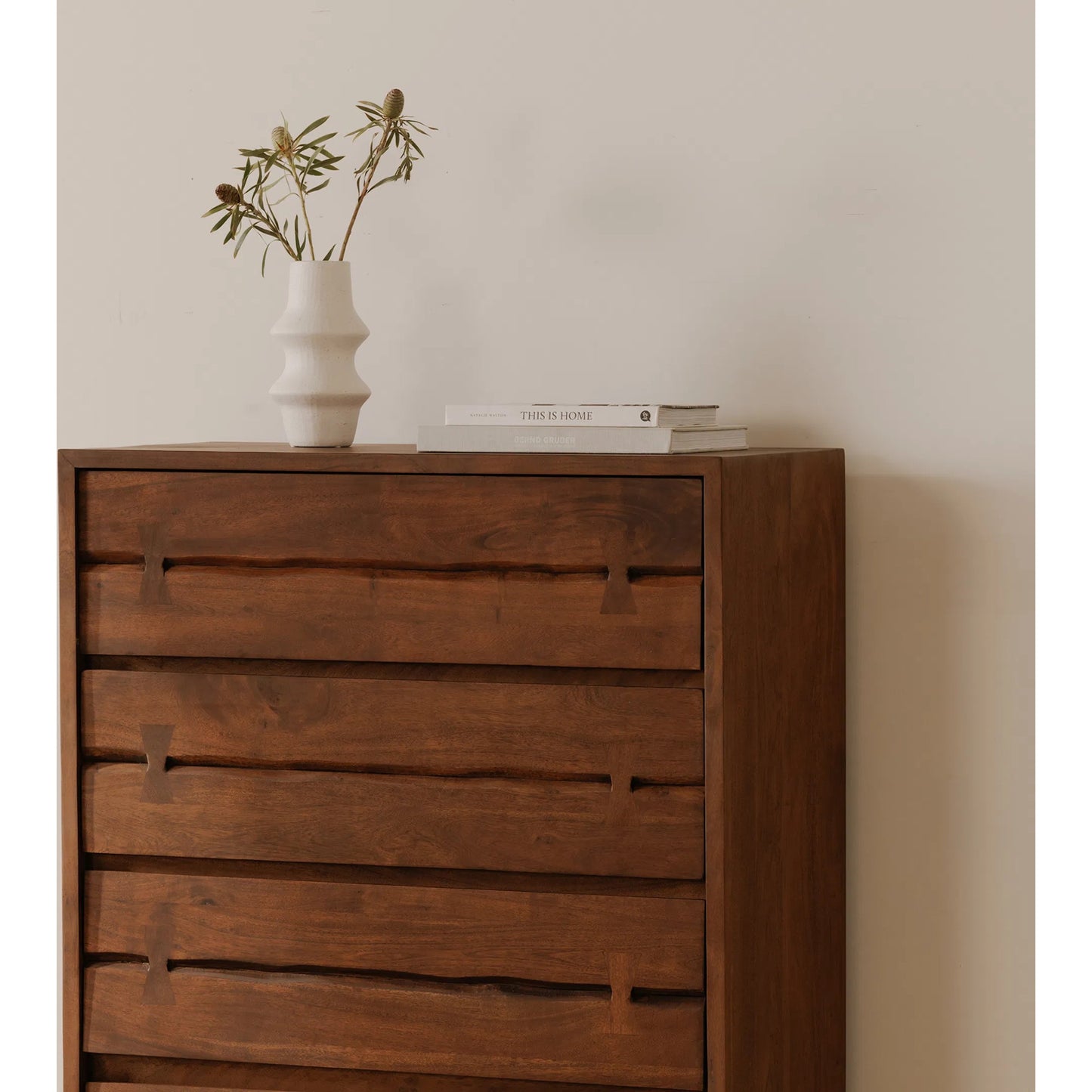003 S-329552 | Lifestyle | Madagascar Chest by Moe's Home Collection in brown. Made from solid acacia wood in a modern style.