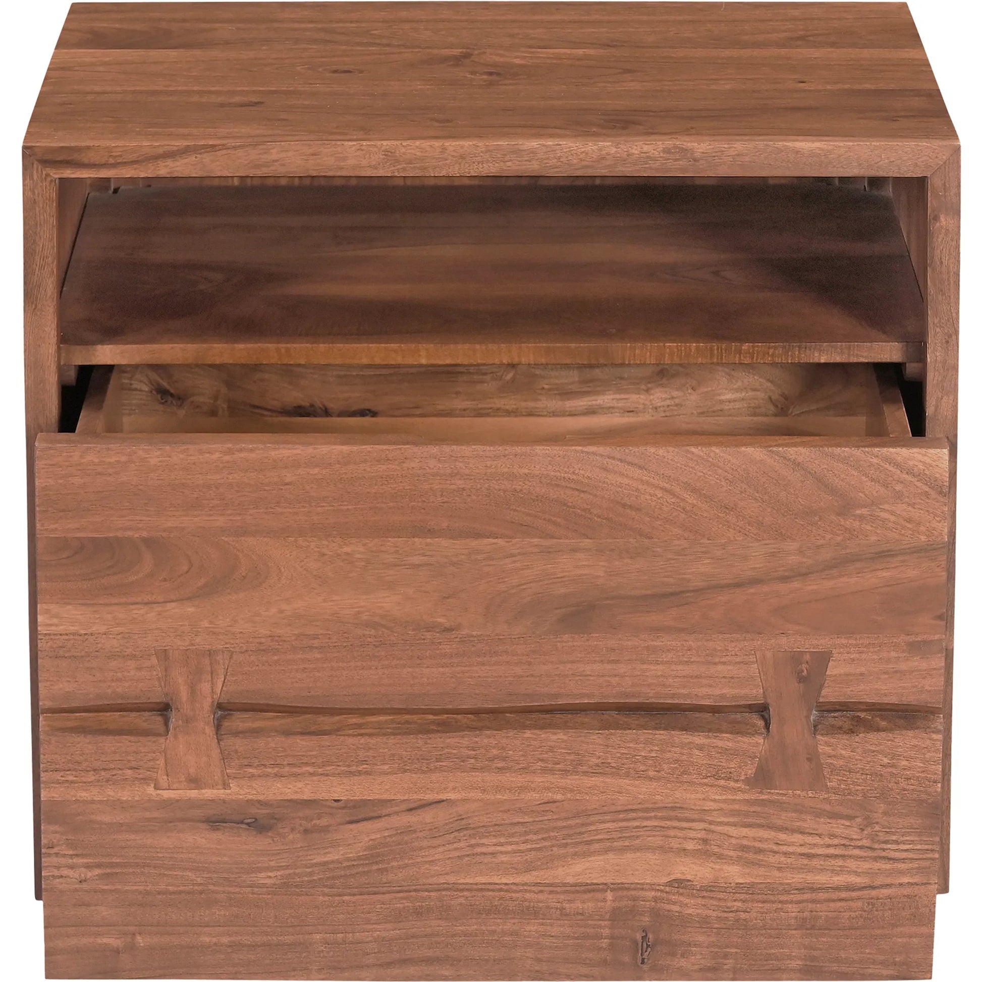 Madagascar Nightstand by Moe's Home Collection in brown. Made from solid acacia wood in a modern style.