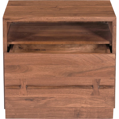Madagascar Nightstand by Moe's Home Collection in brown. Made from solid acacia wood in a modern style.
