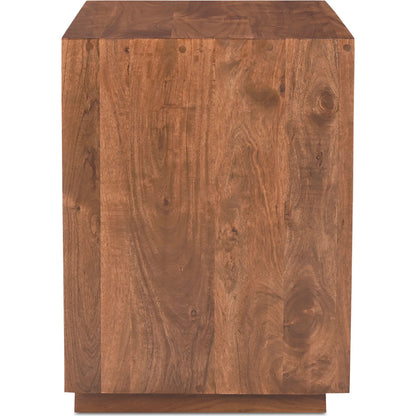 Madagascar Nightstand by Moe's Home Collection in brown. Made from solid acacia wood in a modern style.