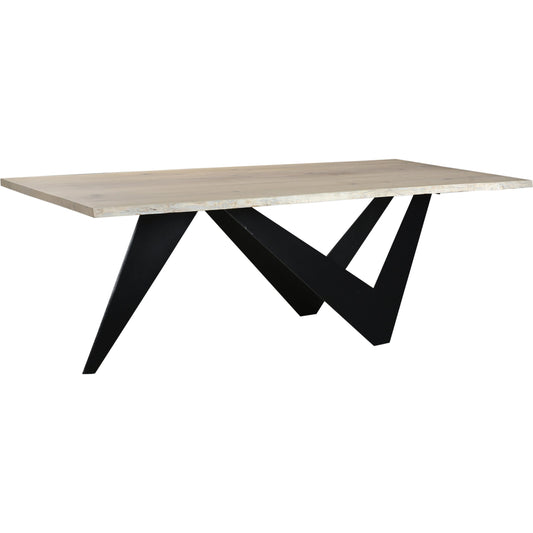 Bird Dining Table by Moe's Home Collection in natural. Made from solid oak, iron base in a modern style.