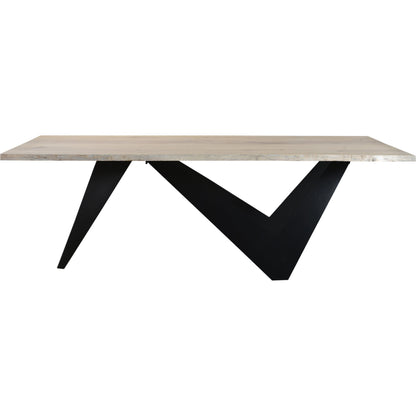 Bird Dining Table by Moe's Home Collection in natural. Made from solid oak, iron base in a modern style.