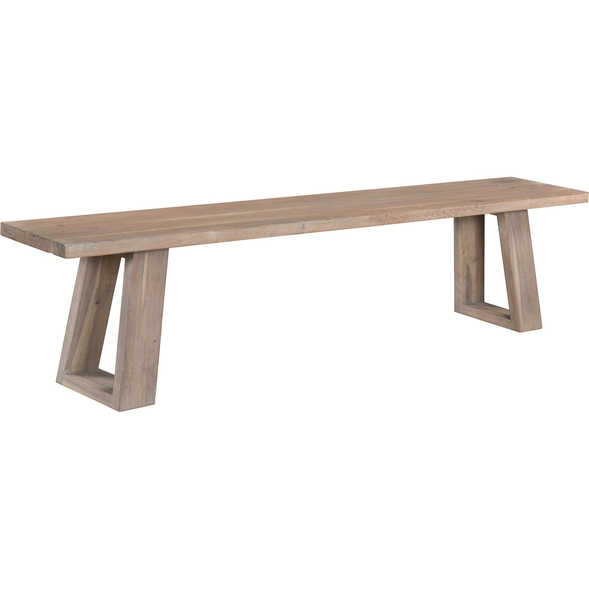 Tanya Bench by Moe's Home Collection in light grey. Made from solid acacia in a modern style.