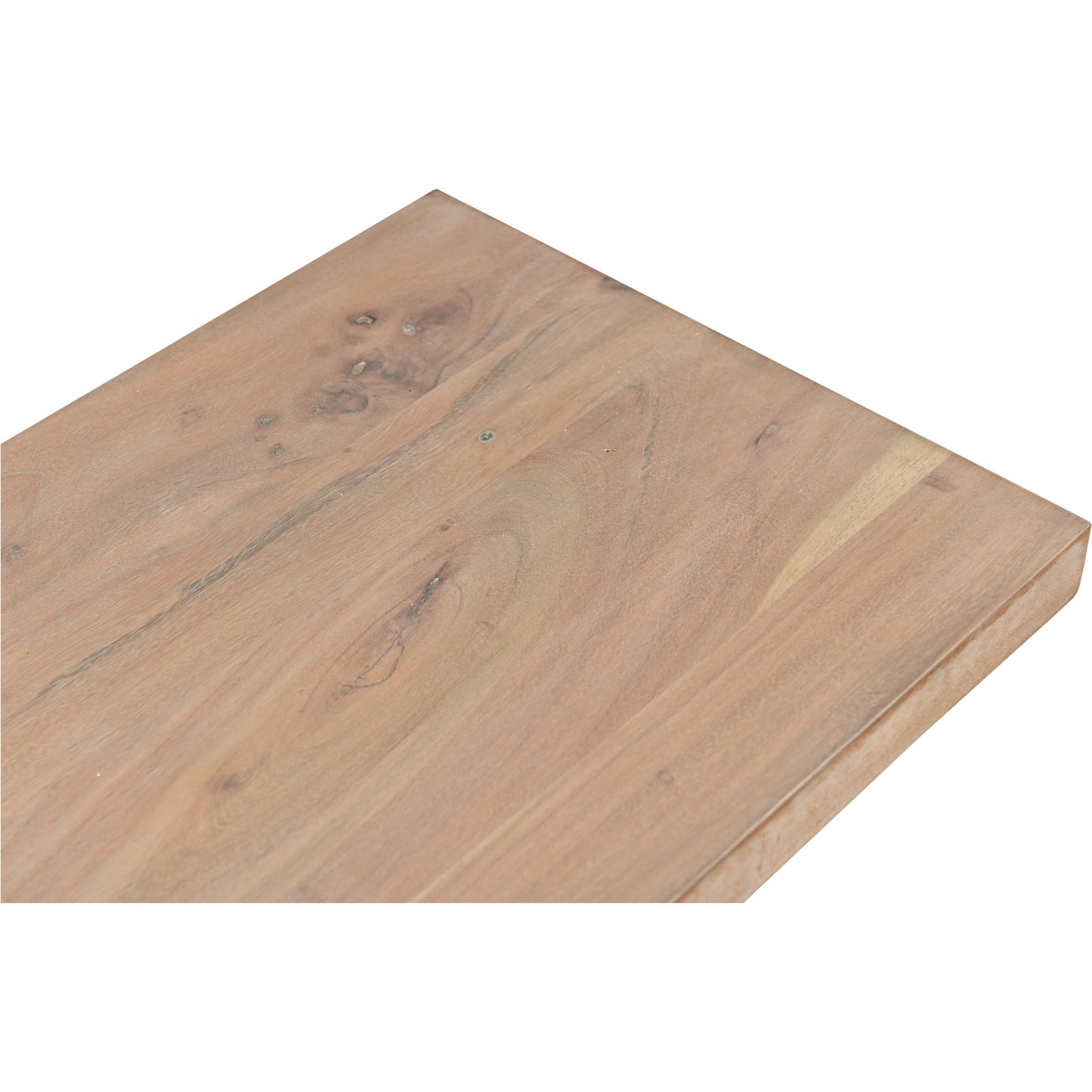 004 SI-2122079 | Closeup | Tanya Bench by Moe's Home Collection in light grey. Made from solid acacia in a modern style.