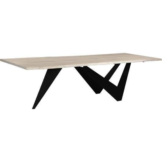 Bird Dining Table by Moe's Home Collection in natural. Made from solid oak, iron base in a modern style.
