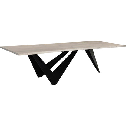 Bird Dining Table by Moe's Home Collection in natural. Made from solid oak, iron base in a modern style.