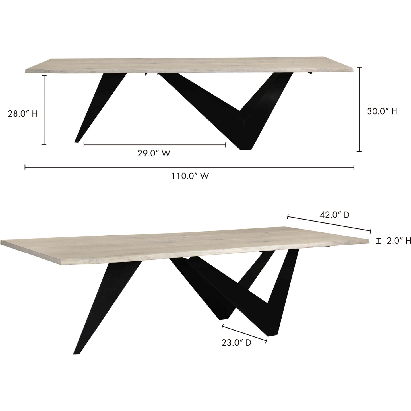 010 SI-2121881 | Additional Silo | Bird Dining Table by Moe's Home Collection in natural. Made from solid oak, iron base in a modern style.