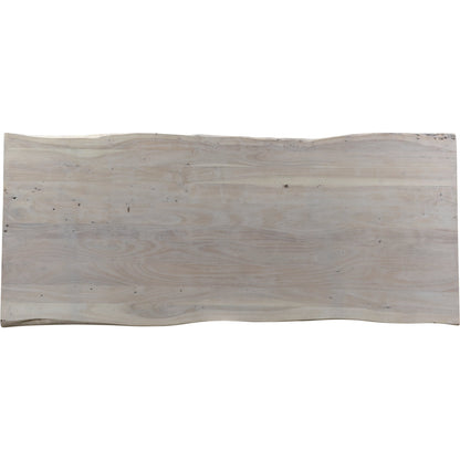 Evans Dining Table by Moe's Home Collection in white. Made from solid acacia, iron legs in a modern style.