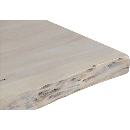 Evans Dining Table by Moe's Home Collection in white. Made from solid acacia, iron legs in a modern style.