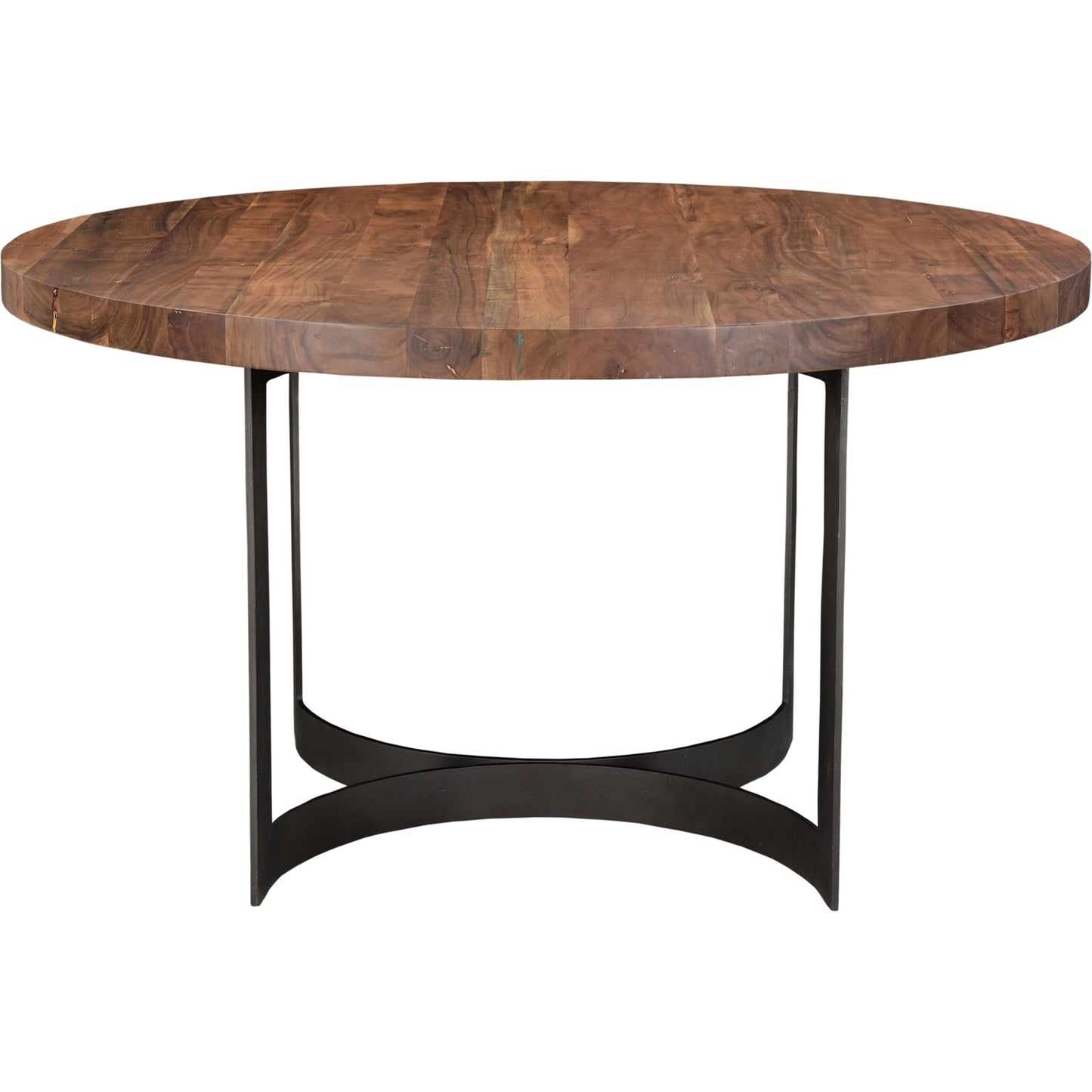 005 SI-2121877 | Additional Silo | Bent Round Dining Table by Moe's Home Collection in brown. Made from solid acacia top, solid iron legs in a modern style.