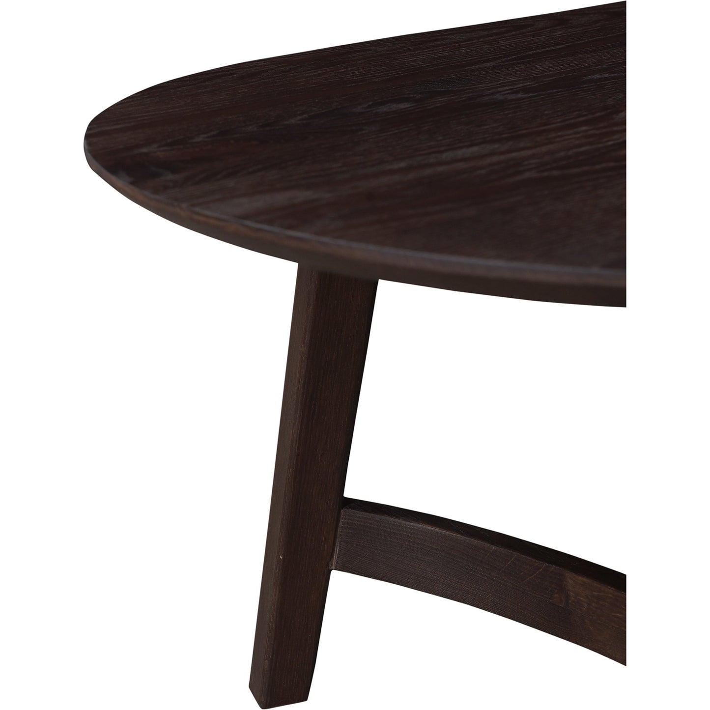 008 SI-2122090 | Closeup | Trie Coffee Table by Moe's Home Collection in dark brown. Made from solid oak in a modern style.