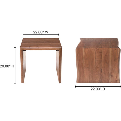 Tyrell Side Table by Moe's Home Collection in brown. Made from acacia wood in a transitional style.