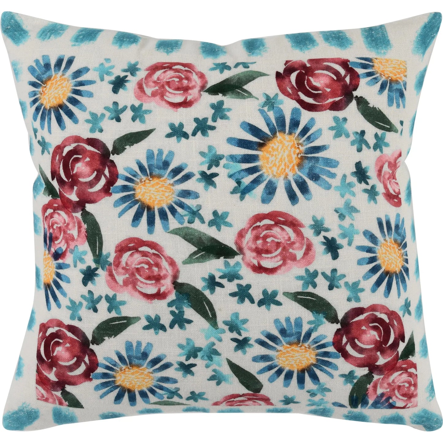 001 SI-2537966 | Primary Silo | Verdant Cotton Fabric Floral Throw Pillow by Villa by Classic Home in multicolor. Made from 100% cotton in a unique style.