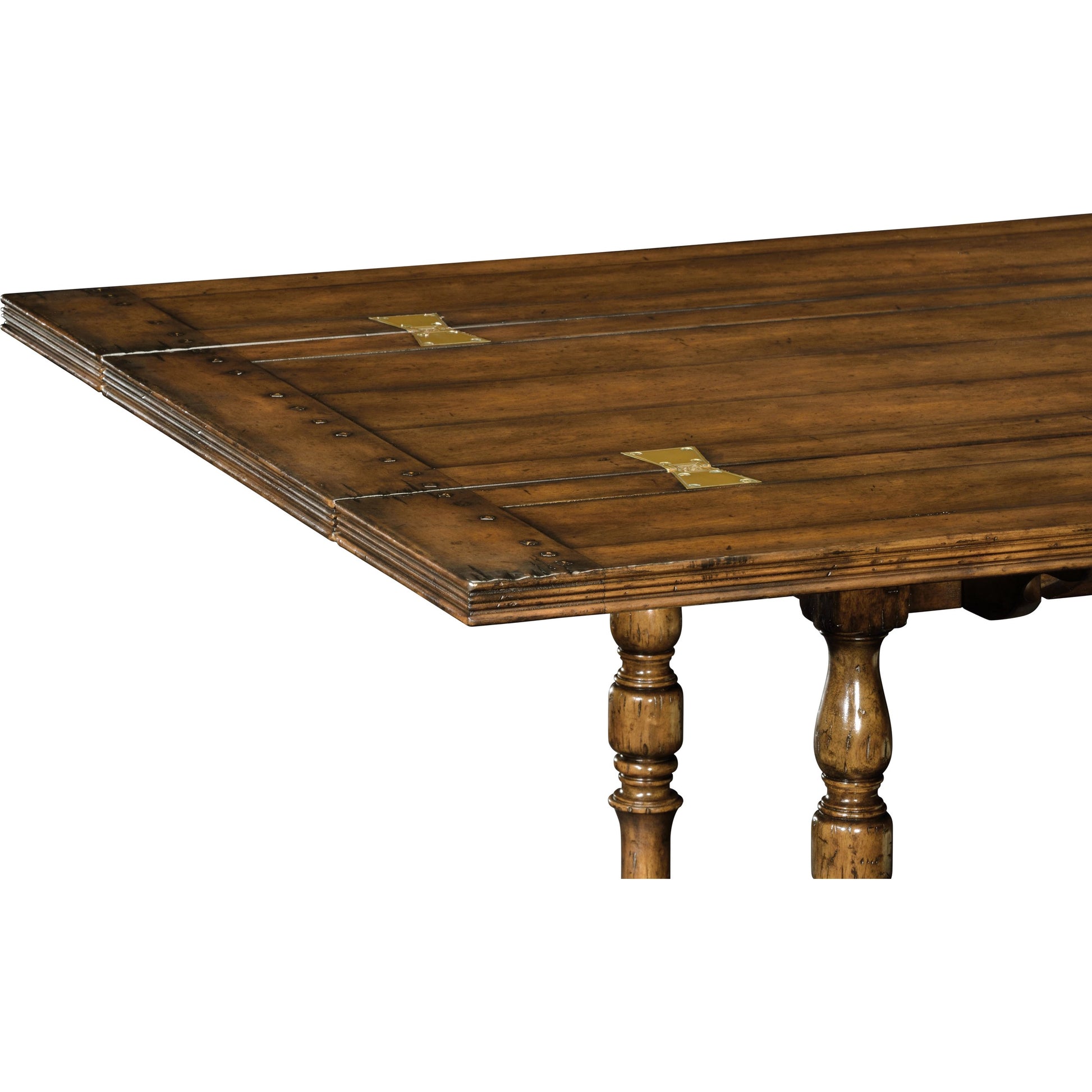 Casual Accents Small Walnut Hunt Table by Jonathan Charles in brown and medium walnut country distressed. Made from acacia in a traditional style.