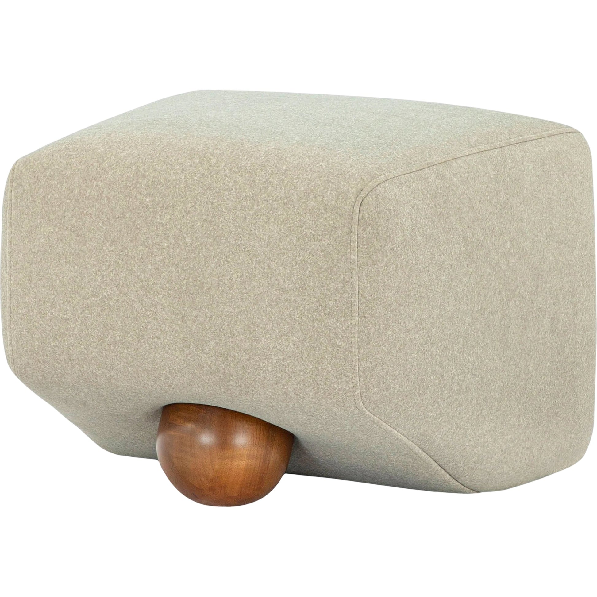 Veda Ottoman by Surya in brown. Made from polyester, rubber wood, polyester wrapped foam in a transitional style.